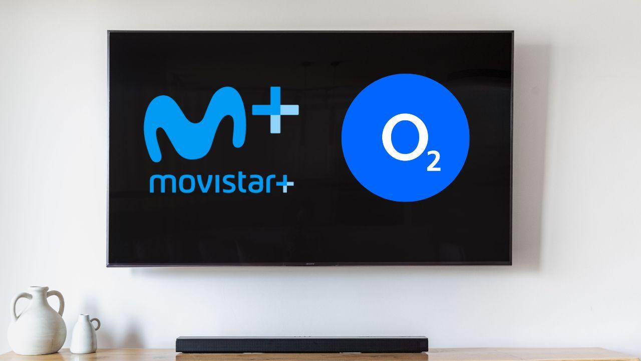 TV con los logos de Movistar+ y O2