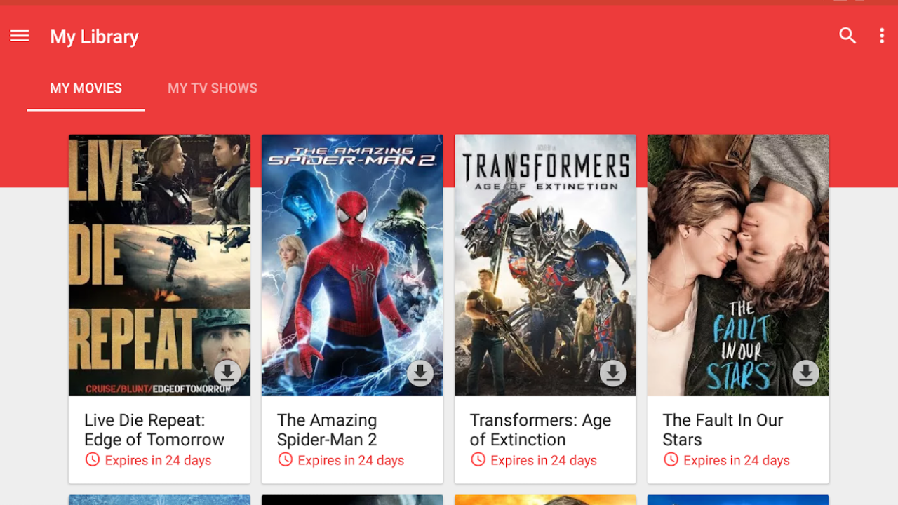 Google Play Movies cartelera de películas