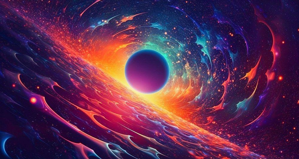Colores vivos en una representación artística de un agujero negro