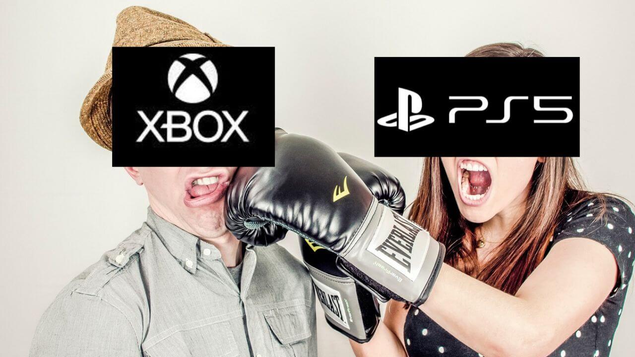 Boxeadora de PS5 luchando contra boxeador de Xbox