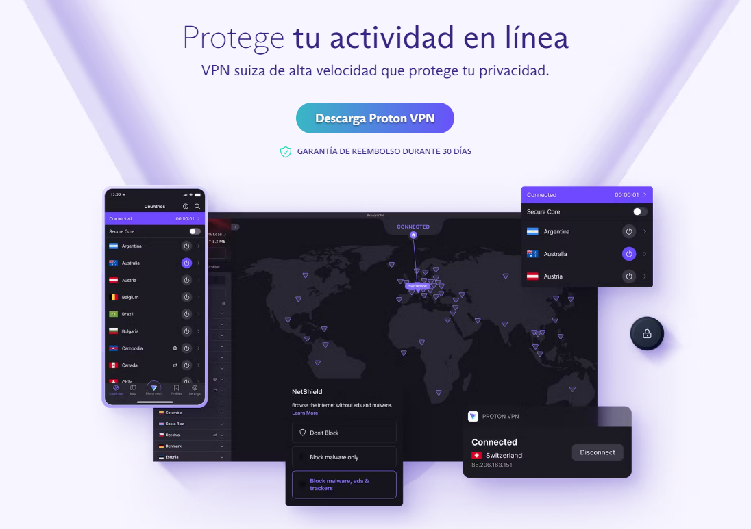 ProtonVPN las mejores VPN gratuitas
