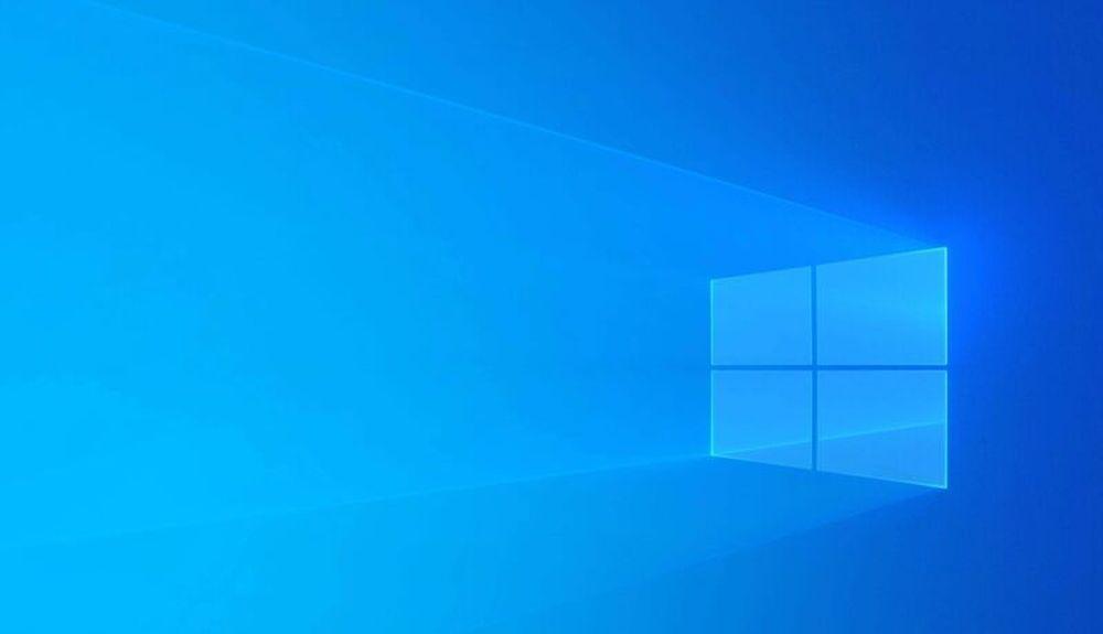 Menú clásico de Windows 10 con el logo y el fondo azul