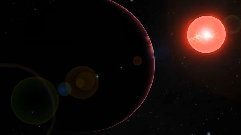Exoplaneta LHS-3154b en la órbita de su estrella