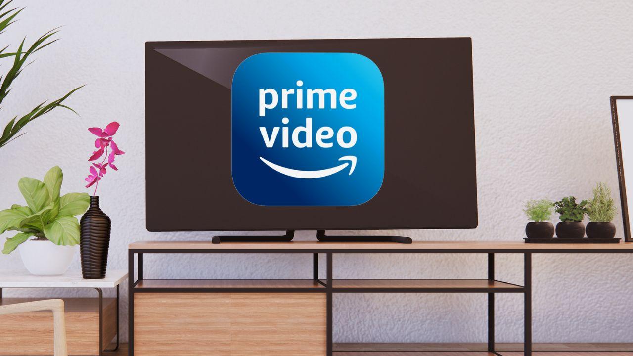 Televisión Smart con el logo de la aplicación Prime Video en el centro