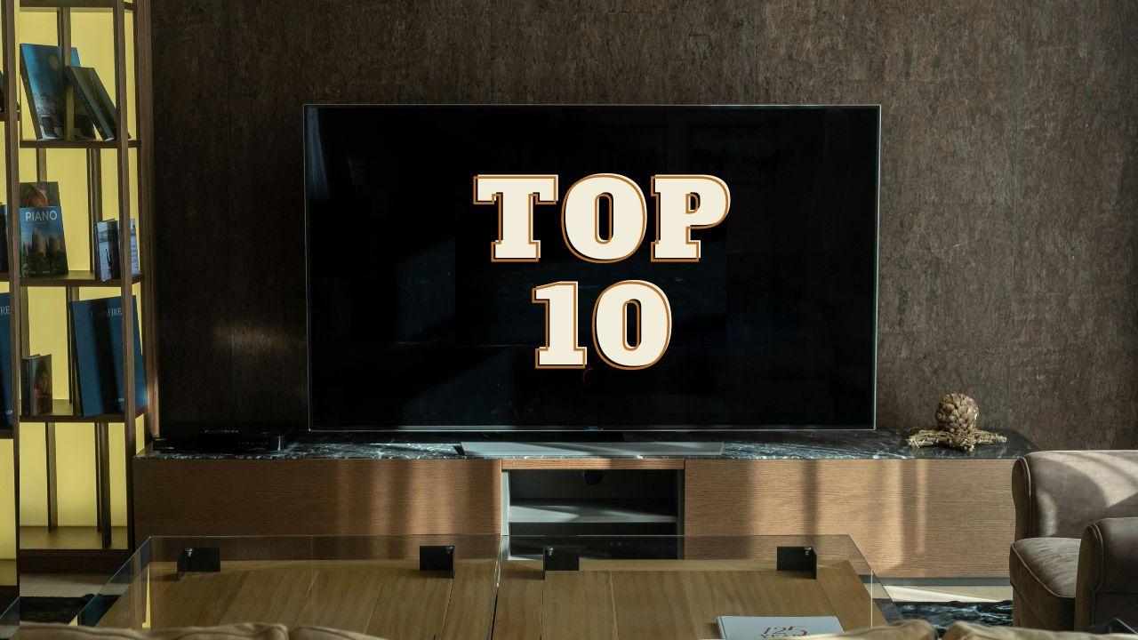 Texto Top 10 en el centro de una televisión Smart