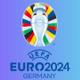 Logo de la Eurocopa 2024 de Alemania con el fondo azul