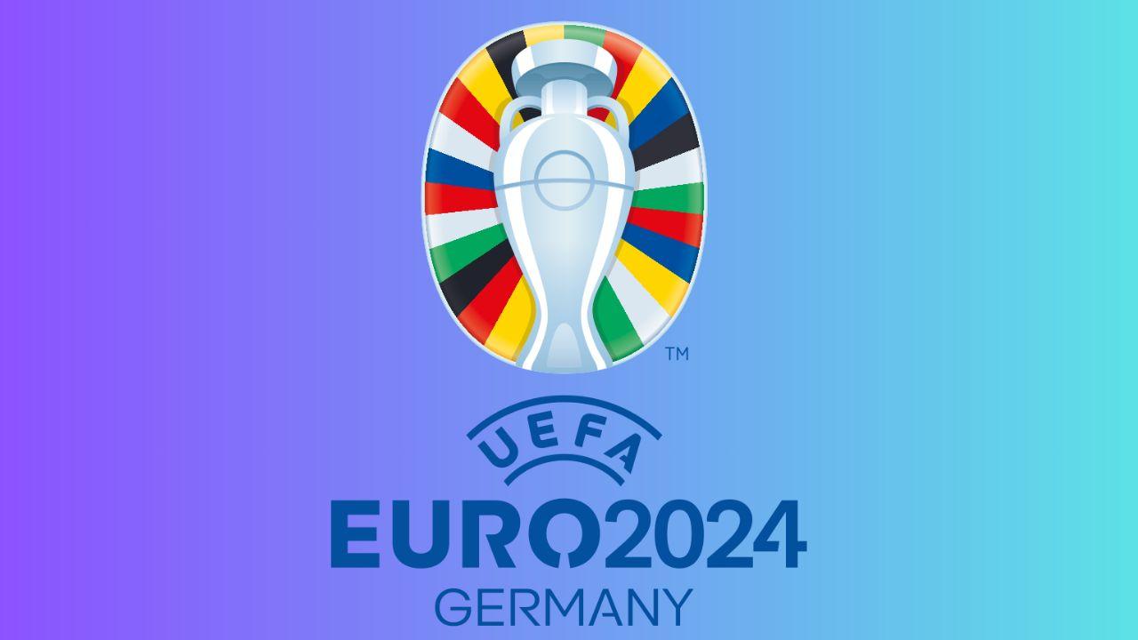 Logo de la Eurocopa 2024 de Alemania con el fondo azul