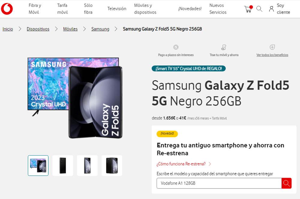 Samsung Galaxy Z Fold5 on Vodafone