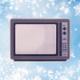 television con fondo de nieve