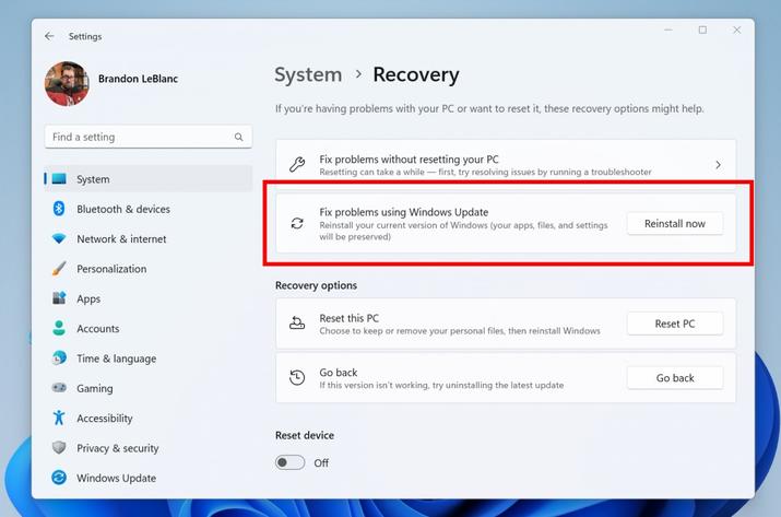 Recuperar sistema operativo desde Windows Update