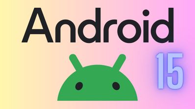 Logo de Android con el número 15
