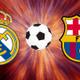 Escudos del Real Madrid y el Fútbol Club Barcelona con motivo del Clásico