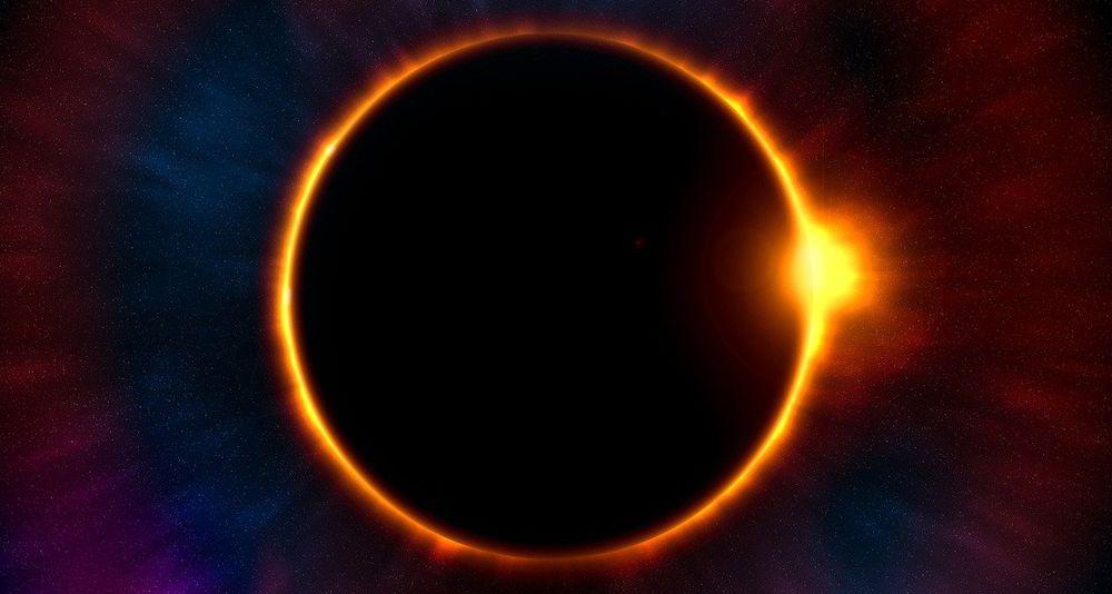 Foto de un eclipse solar casi en su totalidad