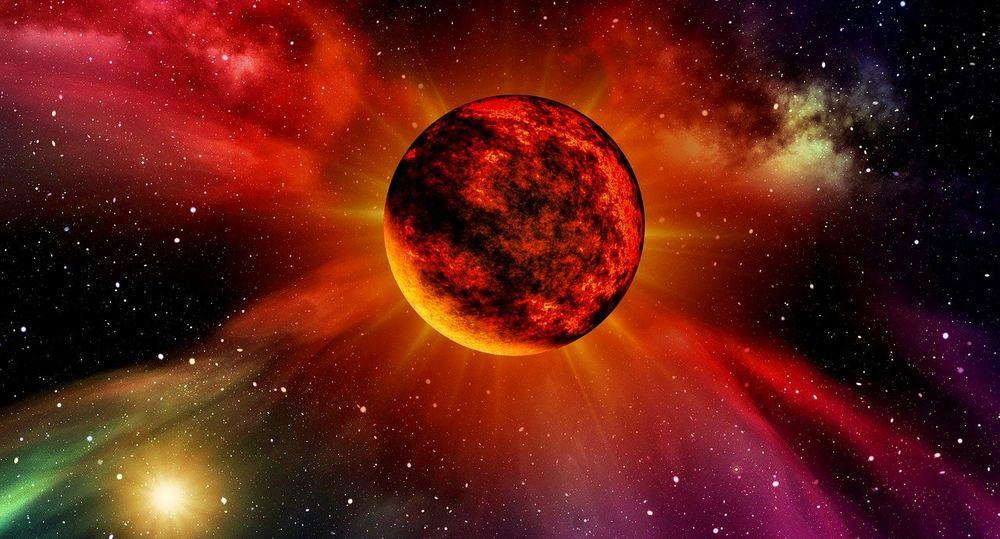 Exoplaneta de colores llamativos en el universo