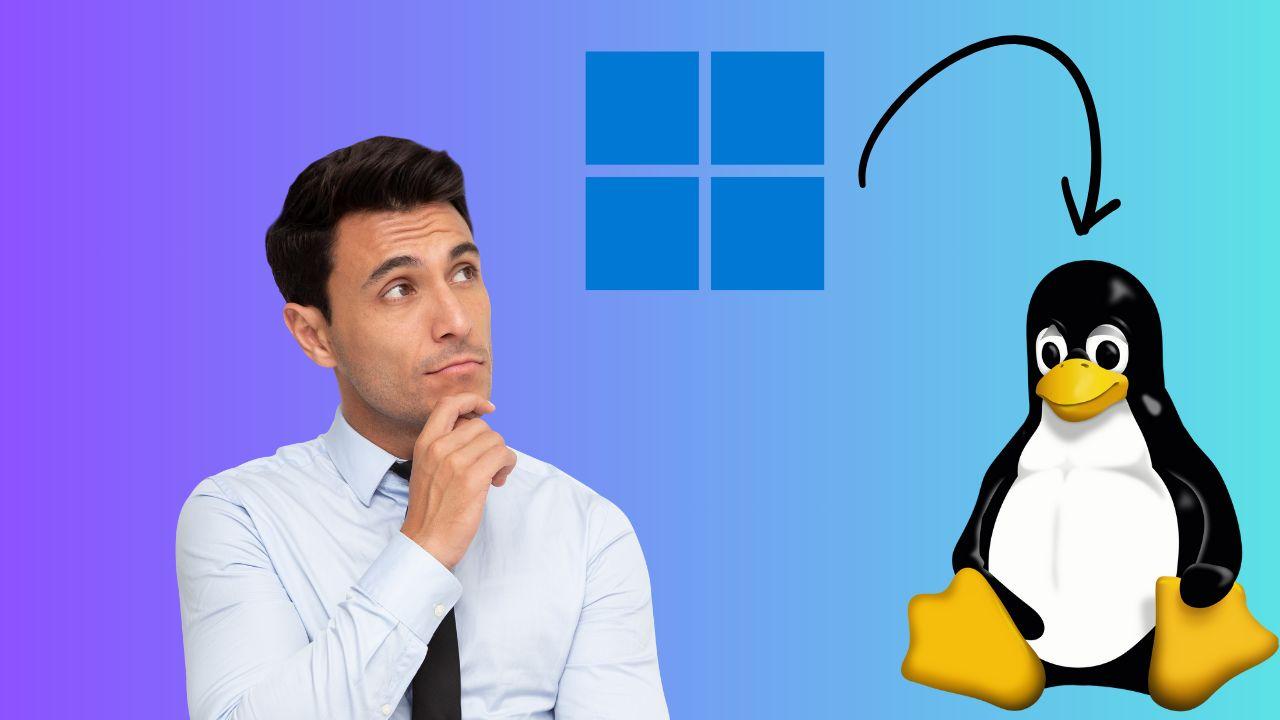 Ejecutivo pensando en cómo pasarse de Windows a Linux