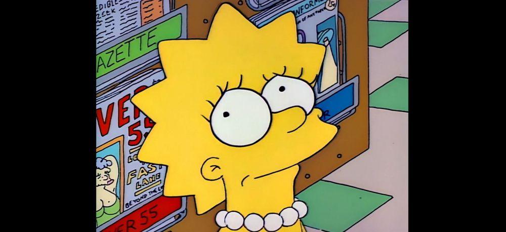 Lisa Simpson en una escena de Los Simpson en su formato original