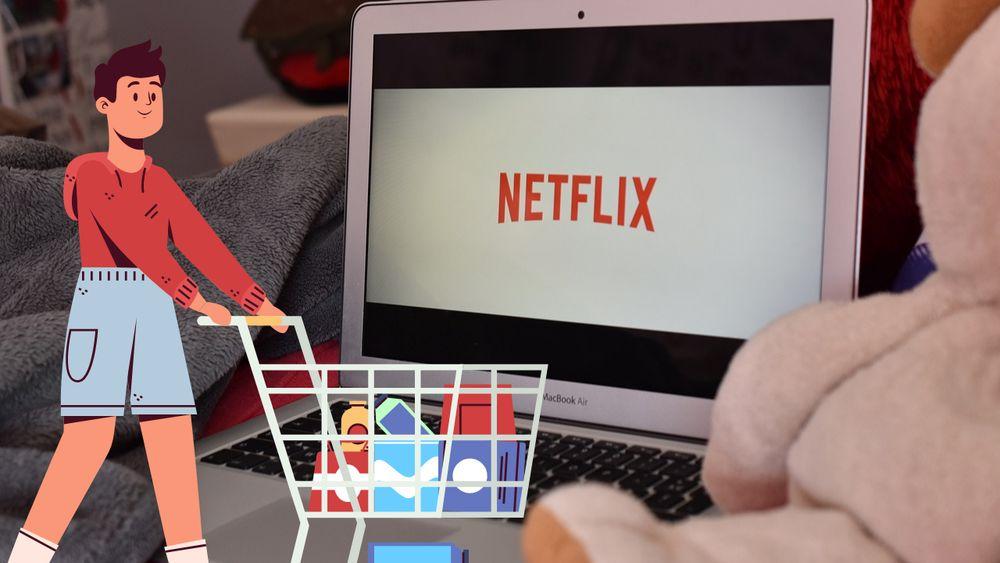 Haciendo la compra y un portátil con Netflix