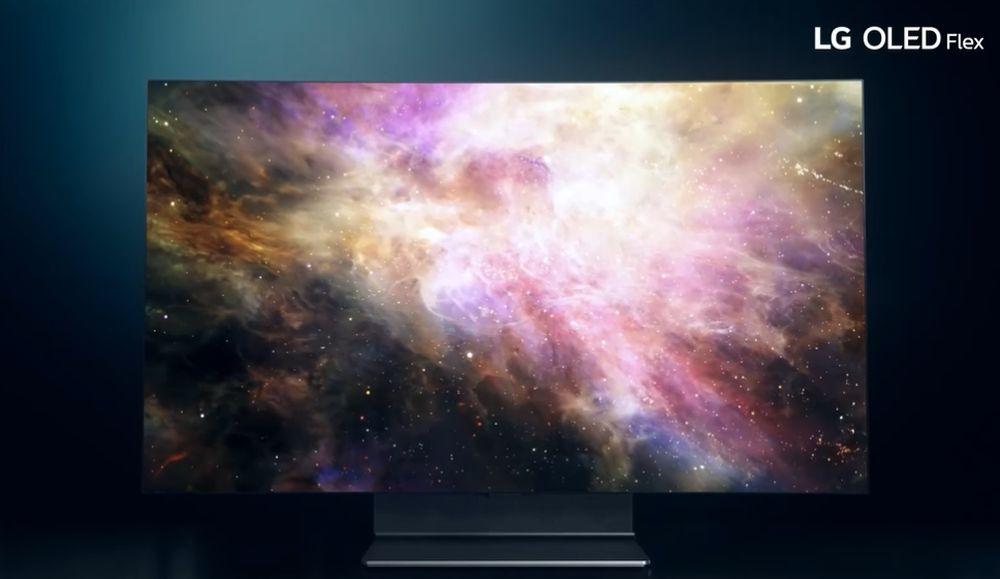 Una de las televisiones OLED Flex de la marca LG
