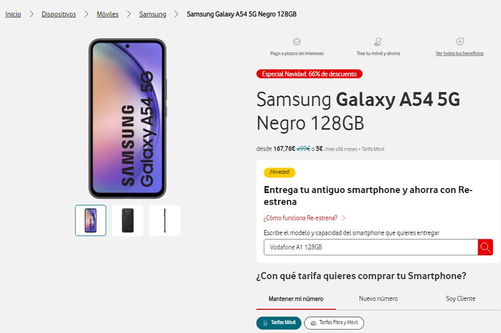Samsung Galaxy A54 5G en Vodafone