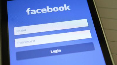 Pantalla de inicio de sesión Facebook