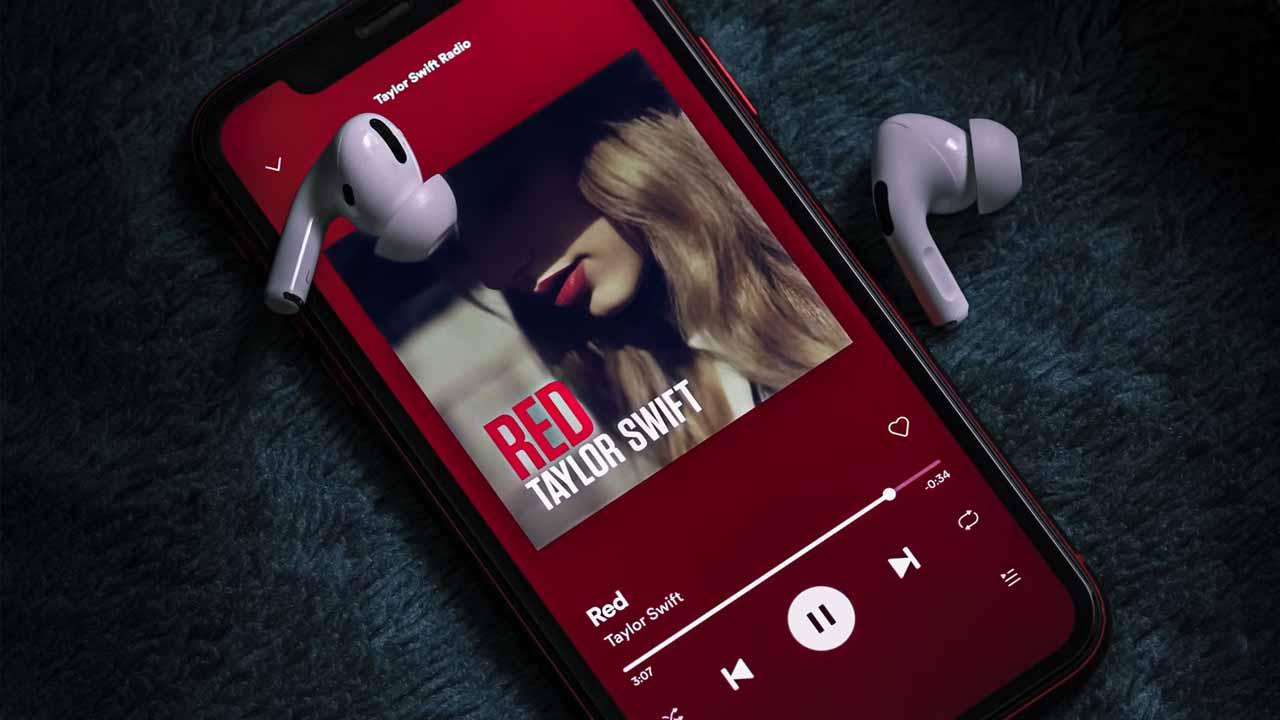 Taylor Swift sonando en Spotify
