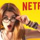 Una chica sorprendida por una noticia sobre Netflix