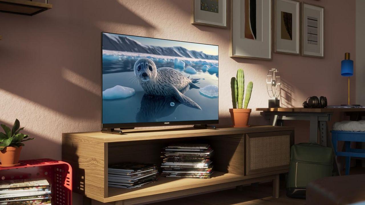 La Smart TV Philips PHS6808 instalada en una habitación