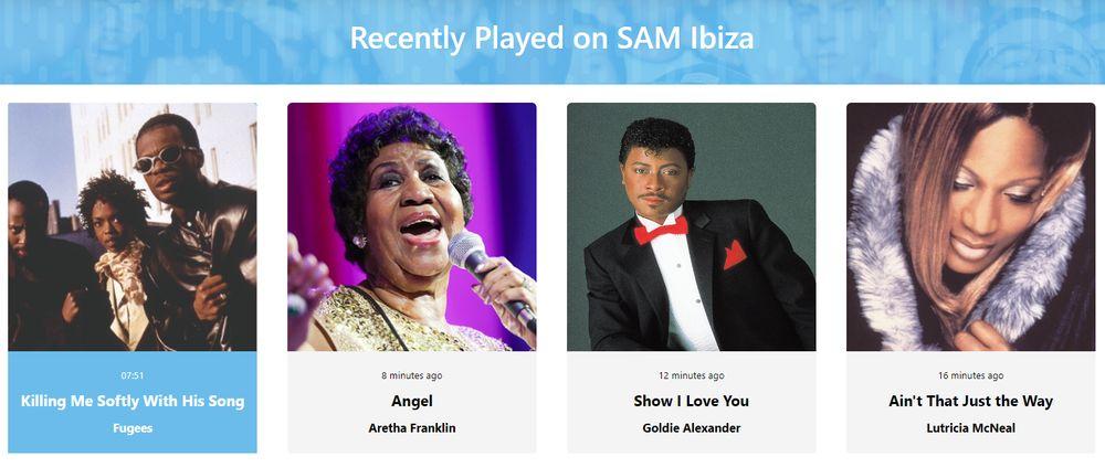 La Playlist del canal SAM Ibiza que está en su web