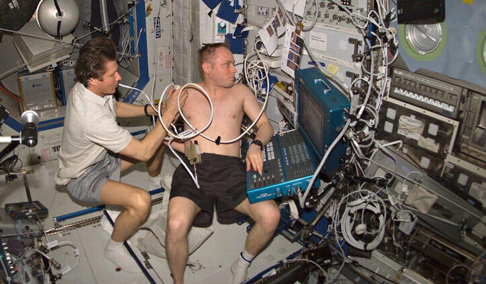 A medical experiment is underway on the International Space Station