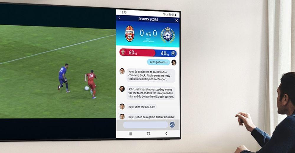 Viendo deportes en una Smart TV de la marca Samsung