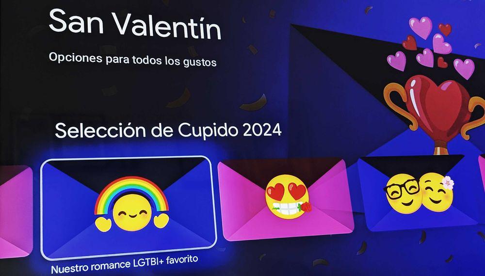 Menú personalizado de San Valentín de Google TV