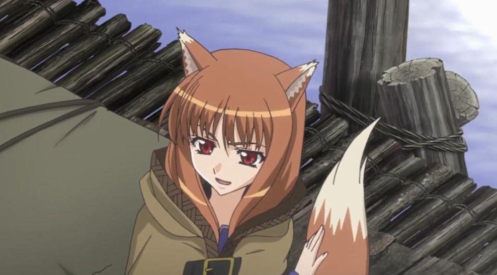 Escena del anime Spice and Wolf basado en la novela de mismo título