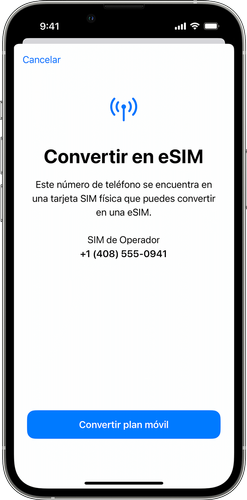 Convertir a eSIM con iPhone Quick Transfer