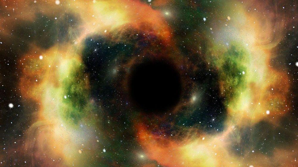 Representación visual de un agujero negro en el espacio