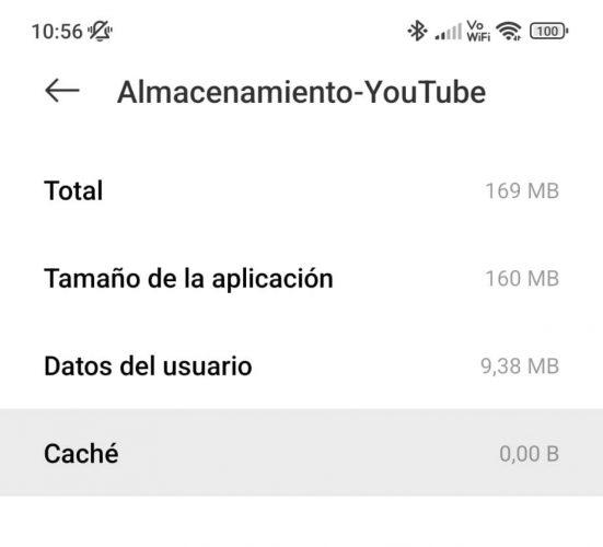 Borrar caché YouTube Android 2