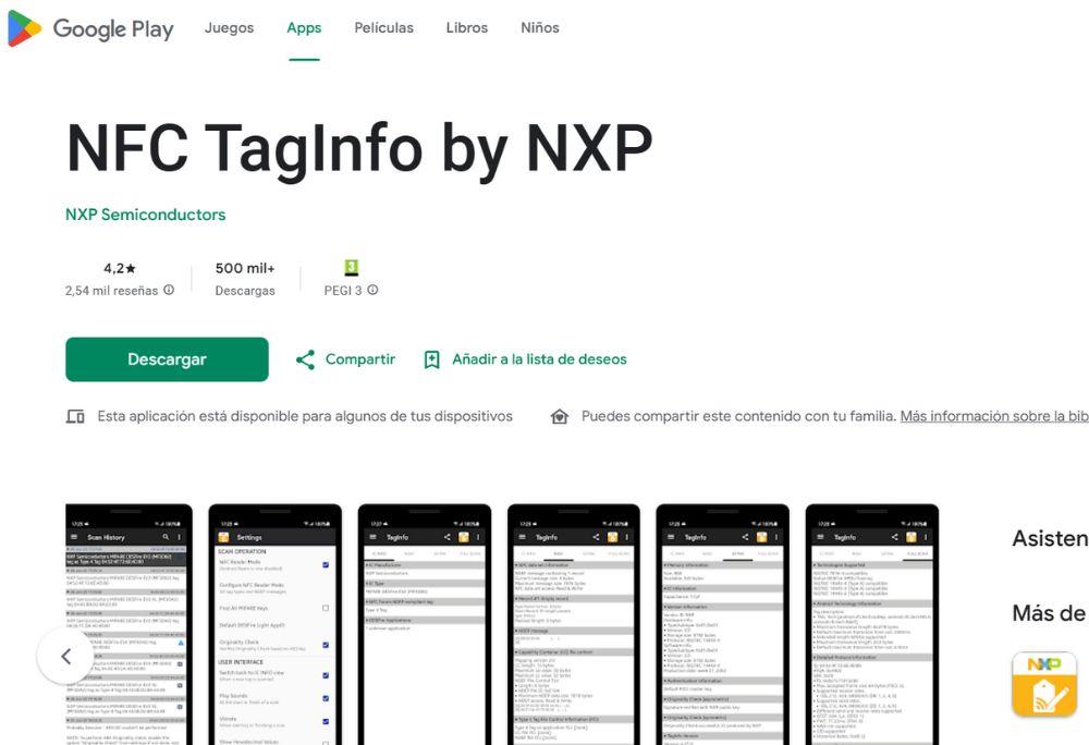 NFC Taginfo de NXP