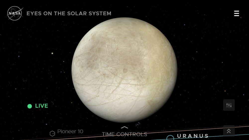 Web-based tool for live viewing of Jupiter's moon Europa