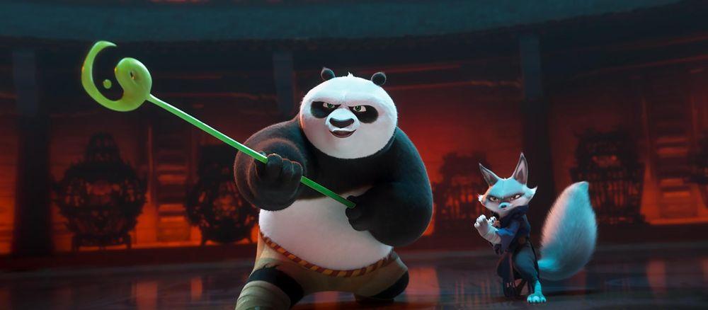 Escena de la película de animación Kung Fu Panda 4