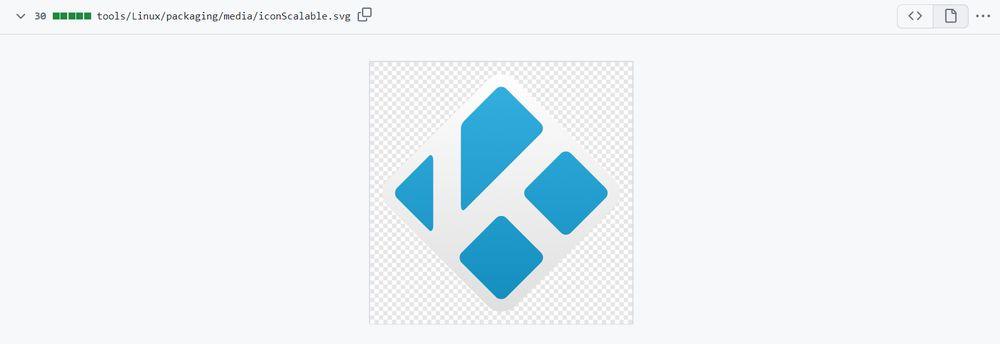 Logo SVG de Kodi incluido en la versión Omega RC 2