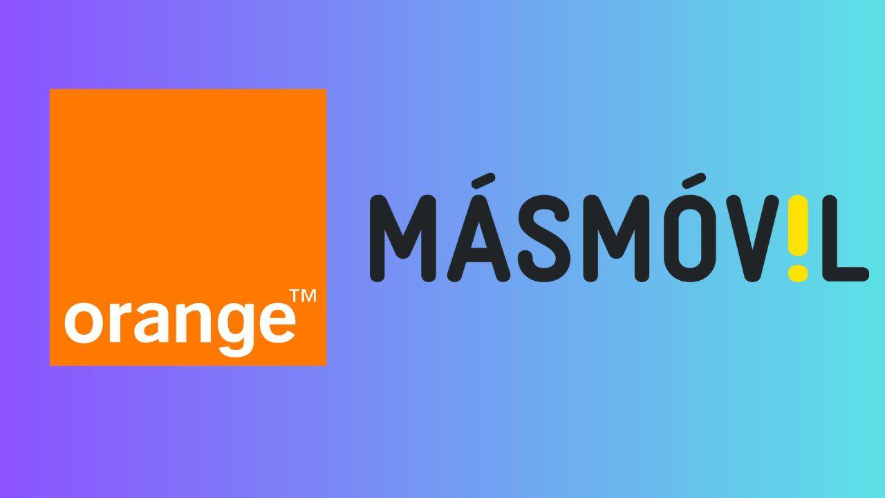 Logos de Orange y MásMóvil en una imagen combinada