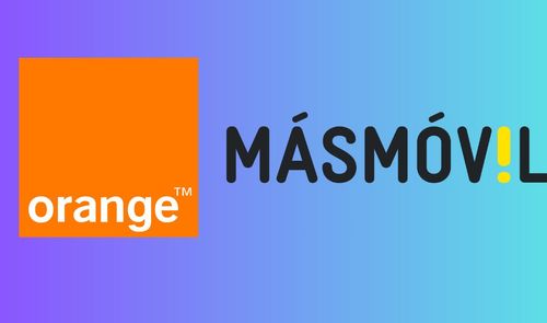 Logos de Orange y MásMóvil en una imagen combinada