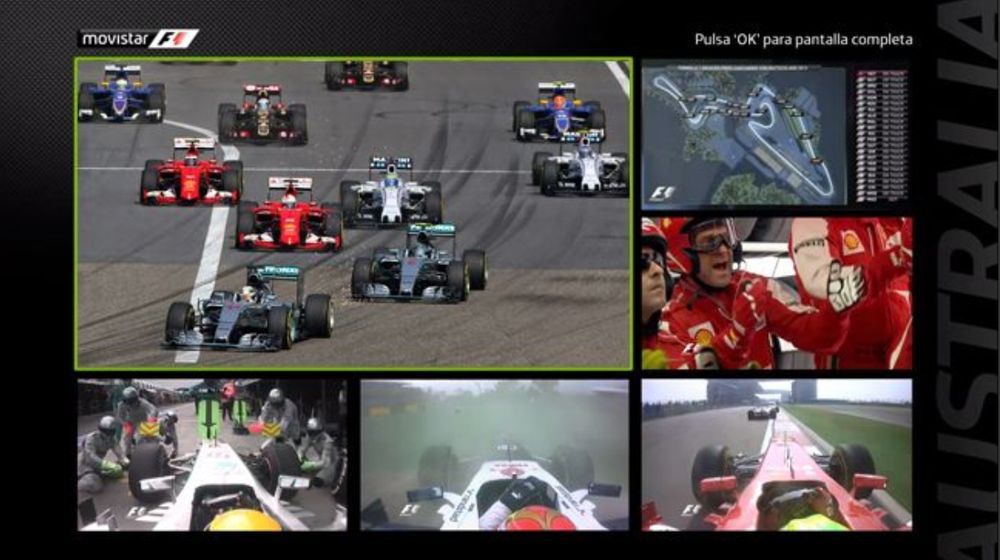 Sistema antiguo de multicámara para la F1 en Movistar Plus