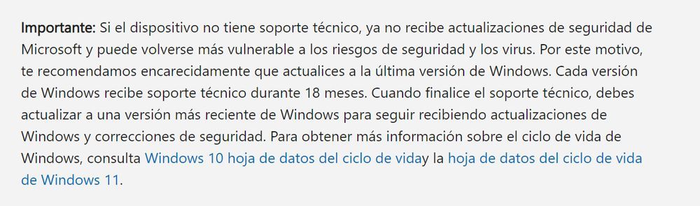 Mensaje de notificación de la última actualización de Windows 10