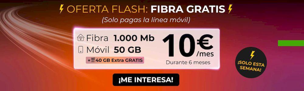 Oferta flash de Adamo con seis meses de fibra gratis