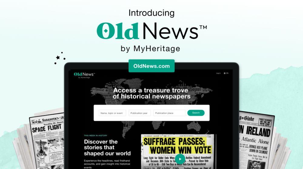 Imagen de lanzamiento de OldNews de MyHeritage