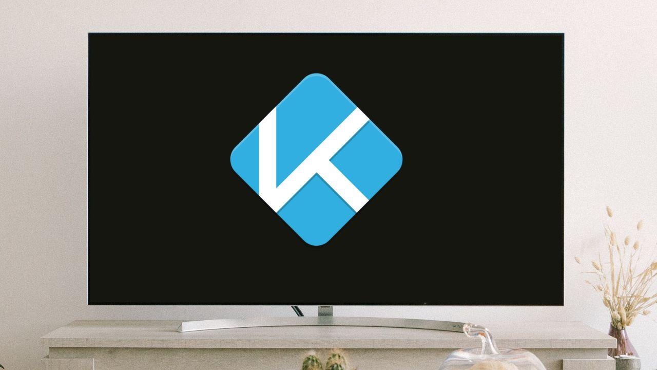 Una Smart TV con el logo de Kodi en el centro