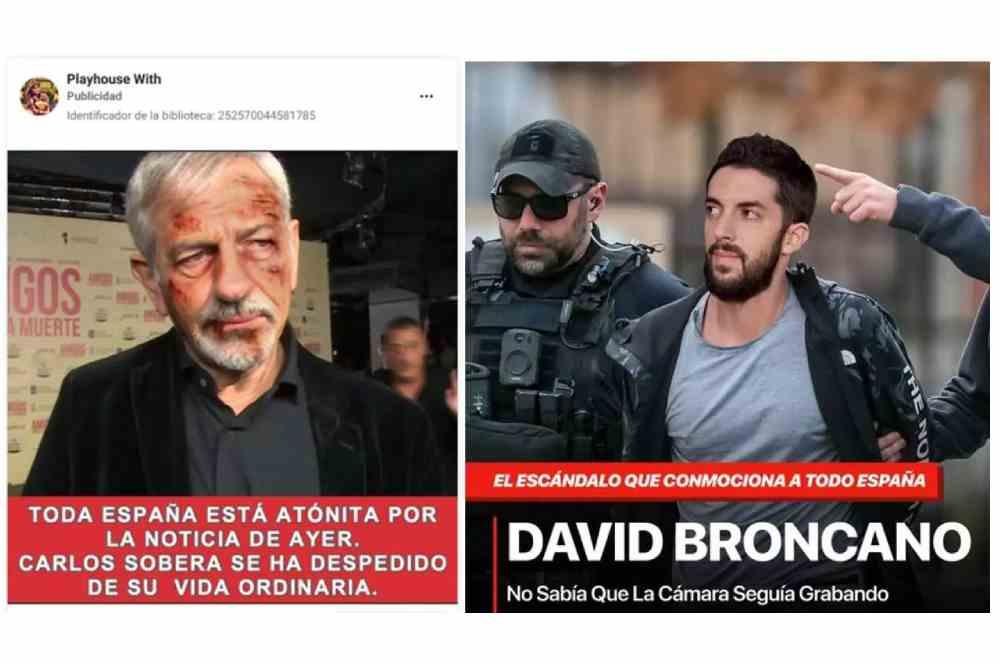 Carlos Sobera y David Broncano aparecen en imágenes falsas.