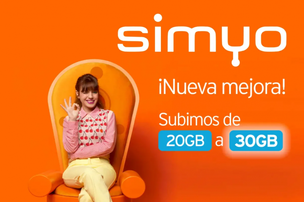 subida de 20 GB a 30 GB en Simyo