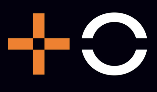 logo más orange fondo negro