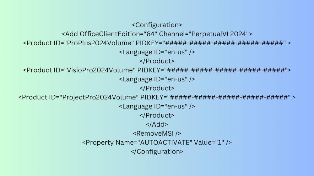 รหัสสำหรับกำหนดค่าไฟล์ xml ที่จำเป็นในการแสดงตัวอย่าง Office